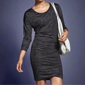 Athleta Blue Tulip Ruched Long Sleeve Dress Size Small